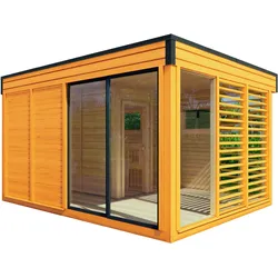 Wolff Finnhaus Saunahaus Paradiso 4x3 (2-Raum) kiefer -