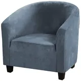 C/N Sesselbezug, dehnbar, aus Samt, Sesselbezug, Cabriolet-Sessel, Sessel, Sessel, Tullsta Chesterfield, elastisch, blau/grau