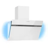 Klarstein Dunstabzugshaube 60cm, Abluft/Umluft-Dunstabzugshaube mit RGB-LEDs, Leistungsstarke Abzugshaube, 594 m3/h Luftstrom, Schräghaube mit En... - Weiß