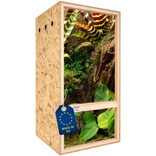 ITA Hochterrarium 60x120x60 cm mit Seitenbelüftung & Integriertem Hygrometer - Holz Terrarium aus OSB-3 Platten - Terrarien für Reptilien, Schlangen, Amphibien - EU Produkt, FSC Zertifiziert