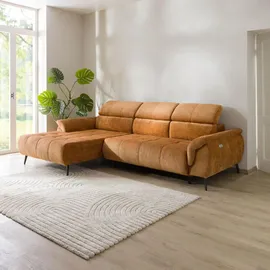 Livora Ecksofa Ottomane links Chenille 286x184x79 rostfarben VALENTINA