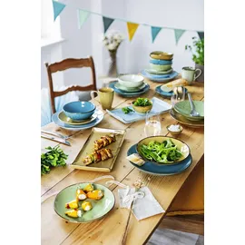 CreaTable 2er-Set CreaTable Platte Nature Collection 16,5x33 cm Steinzeug Blau Hellblau