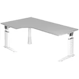 bümö Schreibtisch 200 x 120 cm Grau / Weiß