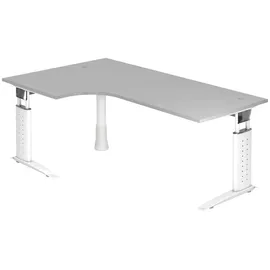 bümö Schreibtisch 200 x 120 cm Grau / Weiß