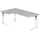 bümö Schreibtisch 200 x 120 cm Grau / Weiß