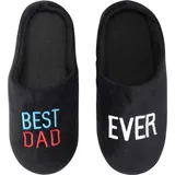 Keanu - "Best Dad Ever" Pantoffeln für Herren, Zum Anschlüpfen TC764 (45,5 EU - 47 EU) (Schwarz) - Schwarz
