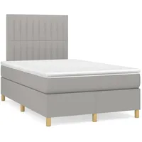 VidaXL Boxspringbett mit Matratze Hellgrau 120x200 cm Stoff