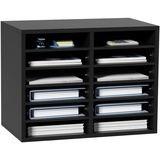 Vevor Briefablage Schreibtisch Organizer 520 x 305 x 410 mm, 2,3–5,6 cm Einstellbar A4 Stapelbar Quer, Papierablage, Aufbewahrung Schreibtisch Ablagesystem Organisation, Ablage (Schwarz, 2 x 6 Fächer)