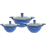 Cheffinger Kochtopfset 20-24-28cm 6-tlg Induktion Alu Guss Geschirr Blau