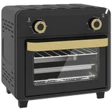 Minibackofen mit Umluft Heißluftfritteuse Airfryer 10L Timer Backofen Schwarz