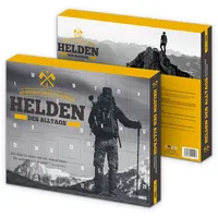 itenga XL Männer Adventskalender "Helden des Alltags" gelb schwarz Bergmotiv