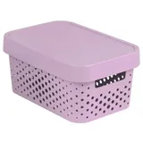 Curver Infinity Punkte Aufbewahrungsbox mit Deckel 4,5L in Plastik 26.8 x 18.6 x 12.4 cm, Rosa