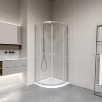 Marwell Leeds II Runddusche 80 x 190 cm Duschabtrennung aus Einscheibensicherheitsglas Silber