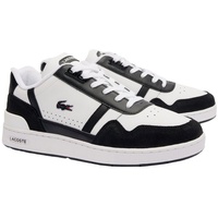 Lacoste Sneaker - T-CLIP CORE ESSENTIALS, Turnschuhe, Retro, Logo, Echtleder Weiß/Schwarz EUR 45