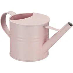 Relaxdays Gießkanne, 1,3 Liter, für Zimmerpflanzen, Dekogießkanne Trockenblumen, Vintage, Metall pulverbeschichtet, rosa
