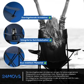 24move Campingstuhl Faltstuhl Blau 2 St.