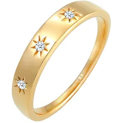 Elli DIAMONDS Verlobung Stern Diamant (0.045ct.) 585 Gelbgold Ringe   Damen 