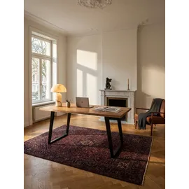 KADIMA DESIGN Executive Desk 200 x 76 x 100 cm goldbraun-schwarz