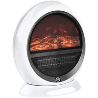 Homcom Elektrokamin Standkamin Kaminofen mit Flammeneffekt 1500W ABS-Kunststoff Weiß 30,5 x 18 x 35 cm