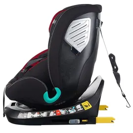 XOMAX G409 IOT Kindersitz drehbar 360°, ISOFIX I mitwachsend I 0-36 kg, 0-12 Jahre, Gruppe 0+/1/2/3, 5-Punkt-Gurt, 3-Punkt-Gurt I Bezug waschbar I ECE R129 I Black-Red
