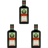 Jägermeister – 1 x 0.35l Premium Kräuterlikör 35% Vol. – 56 erlesene Kräuter – Kalt mazeriertes Elixier – Im Eichenfass gelagert – Das Original aus Wolfenbüttel (Packung mit 3)