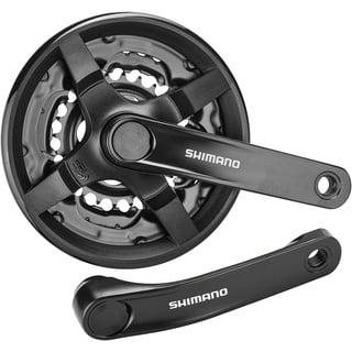 Shimano FC-TY301 Mountainbike-Kurbelgarnitur, quadratisch, 6/7/8 Gänge, 42/34/24 Zähne, Schwarz, 2021