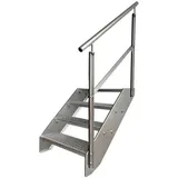 Kaminbau Mierzwa Premium Stahl Treppe Geländer 4 Stufen 76 cm Verzinkt