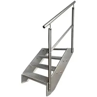 Kaminbau Mierzwa Premium Stahl Treppe Geländer 4 Stufen 76 cm Verzinkt