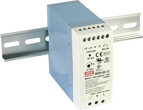 Mean Well MDR-60-12 Hutschienen-Netzteil (DIN-Rail) 12 V/DC 5A 60W Anzahl Ausgänge:1 x Inhalt 1St.