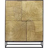 Kare Design Schrank Circulo, Massivholz Schrank, verzierter, glamuröser Schrank für Esszimmer oder Wohnzimmer, kunstvoller Schrank, (H/B/T) 150x120x40, Gold