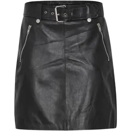 B.YOUNG BYDenno SKIRT - 20814276 kurzer Rock in Leder-Optik in black denim | Gr.: 38