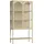 [en.casa] Vitrinenschrank Klippestad 160 x 80 x 35 cm Kamelfarben