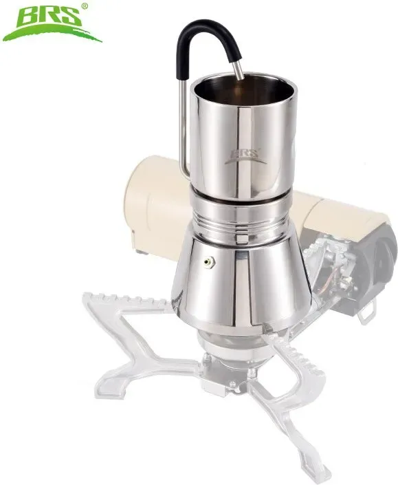 BRS TC05 tragbare Espressokanne aus Edelstahl für den Außenbereich, 250ML