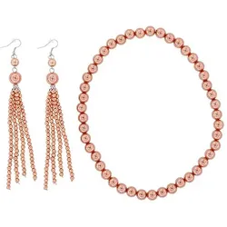 Schmuck-Set "Perlen", 3-teilig, rosé