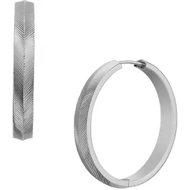 Fossil Creolen-Ohrringe Harlow Linear Texture für Damen Edelstahl,