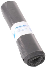 DEISS PREMIUM Abfallsack 120 Liter grau, ca. 1310 g/ Rolle, T60, Regranulat Müllsäcke hohe Festigkeit, Maße (B x L): 700 x 1100 mm, 1 Rolle = 25 Säcke