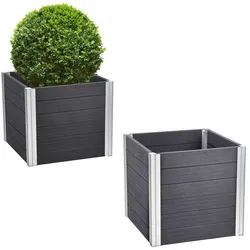 Übertopf 57x 57x 56,5 cm 135 Liter Holzoptik langlebig Pflanzkasten Pflanzküb...