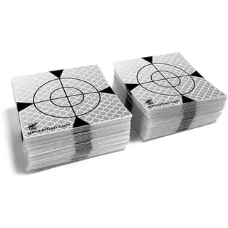 New Selbstklebende Reflexzielmarke 30mm 100 Stück im Set - Reflexfolie, Reflex-Zielplatte Ideal als Gebäudeüberwachung oder Abweichungsprüfung auf der Baustelle für alle glatten Untergründe (Weiß)