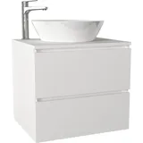 moebel17 Waschbeckenunterschrank Carmita weiß B/H/T: ca. 60x53.8x49 cm, - Weiss