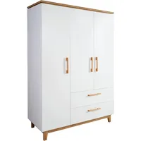 roba Kinderkleiderschrank Finn 3-türig onesize Buche massiv weiß