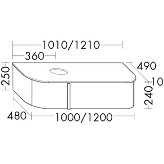 Burgbad Waschtischunterschrank Lavo 2.0 250x1210x495 Frassino Dekor Cappuccino, SFZX121RF5054 SFZX121RF5054