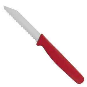 SCHNEIDER Brötchenmesser mit Wellenschliff, Gesamtlänge: 18 cm, Klingenlänge: 8 cm, Bandstahl, Farbe: rot