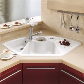 Villeroy & Boch Solo Eck rechts Einbauspüle Ivory/Keramik Excenterbetätigung 1075 x 600 mm