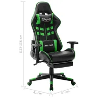 vidaXL Gaming-Stuhl mit Fußstütze Grün Schwarz