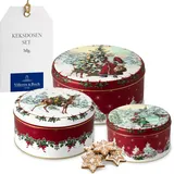 Villeroy & Boch Winter Collage Accessoires Gebäckdosen Set 3 Teilig Weihnachten, Dosen, Keksdosen, Weihnachtsdosen, Weihnachtsgebäckdosen, Blechdosen, Nostalgische Weihnachtsdeko, Plätzchendosen