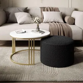 lookway LORI Hochglanz Gold/Schwarz Metall 70 x 49 cm