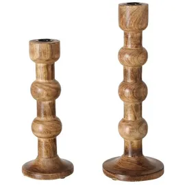 Boltze Kerzenständer-Set Bubbles Holz Braun