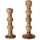 Boltze Kerzenständer-Set Bubbles Holz Braun