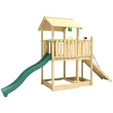Jungle Gym Spielturm JUNGLE GYM "Drift", grün (dunkelgrün), Spieltürme, KinderB:454cm H:277cm T:155cm, Holz, Spielanlage inklusive Rutsche mit Wasseranschluss, B:454cm H:277cm T:155cm