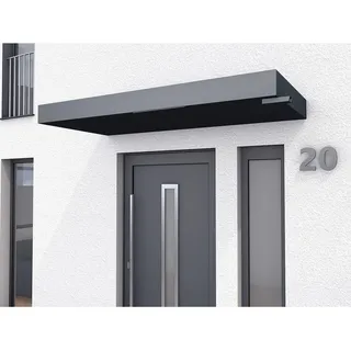 Gutta Rechteckvordach BS PLUS Anthrazit 200 x 90 cm Wasserspeier Rechts